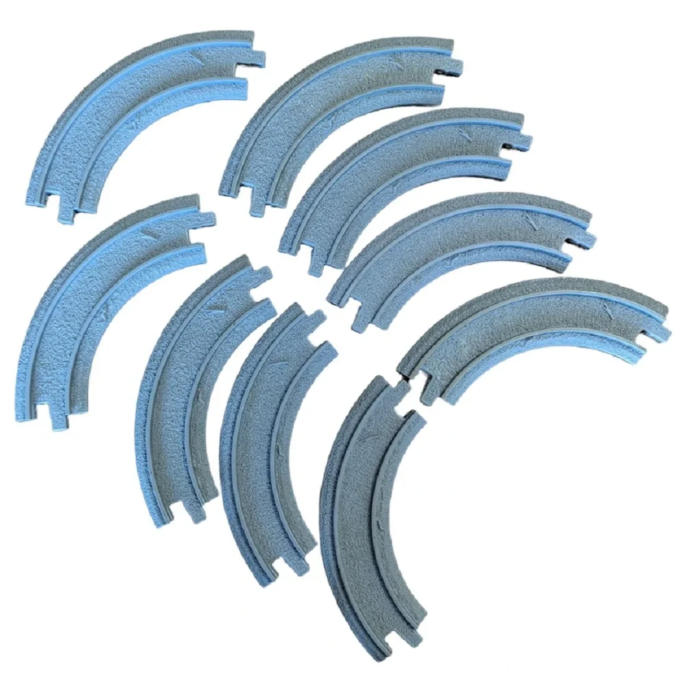 GeoTrax Curved Train Track 9 Pieces Mattel Gray Track Plastic Geo Trax GUC